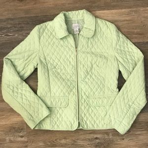 LOFT/Ann Taylor Light Green Quilted Jacket